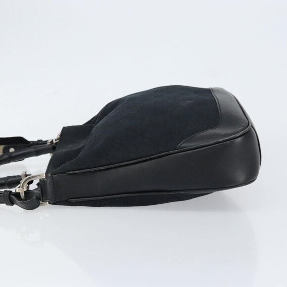 GUCCI GG Canvas Bamboo Shoulder Bag 2way Black Silver 001 4095 Auth ep11959 - Picture 4 of 16
